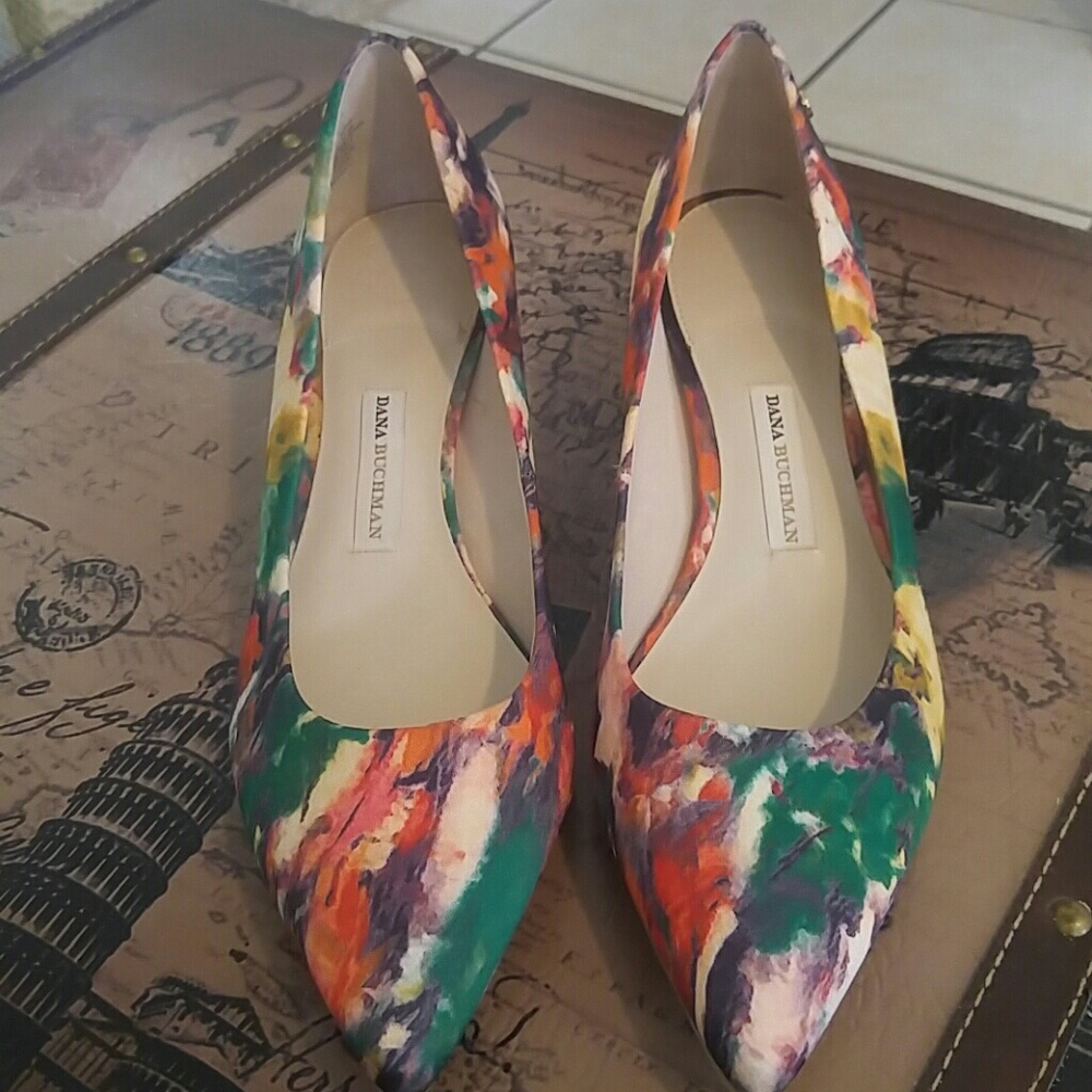 Multi colored heels.